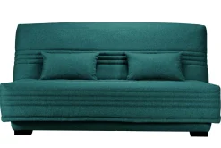 Canapé clic-clac tissu matelas 17 cm Guidel - Bleu Canard