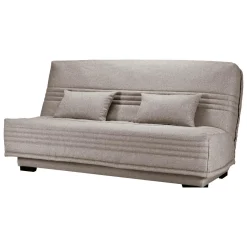 Canapé clic-clac tissu matelas 17 cm Guidel - Taupe