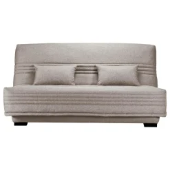 Canapé clic-clac tissu matelas 17 cm Guidel - Taupe