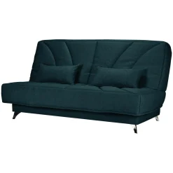 Canapé clic-clac tissu matelas Bultex 14 cm Gipsy - Bleu Marine