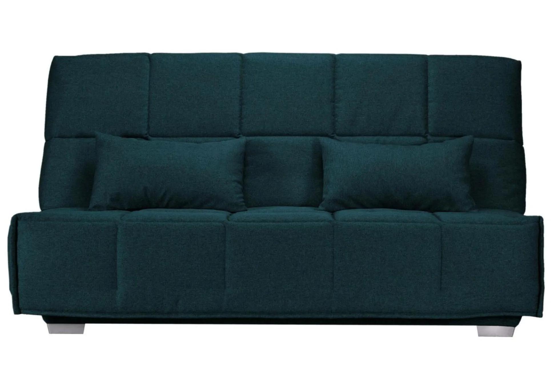 Canapé clic-clac tissu matelas Bultex 14 cm Gizia - Bleu Marine - 130 x 190 cm