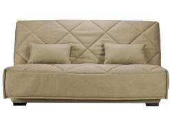 Canapé clic-clac tissu matelas Bultex 15 cm Gina - Sable