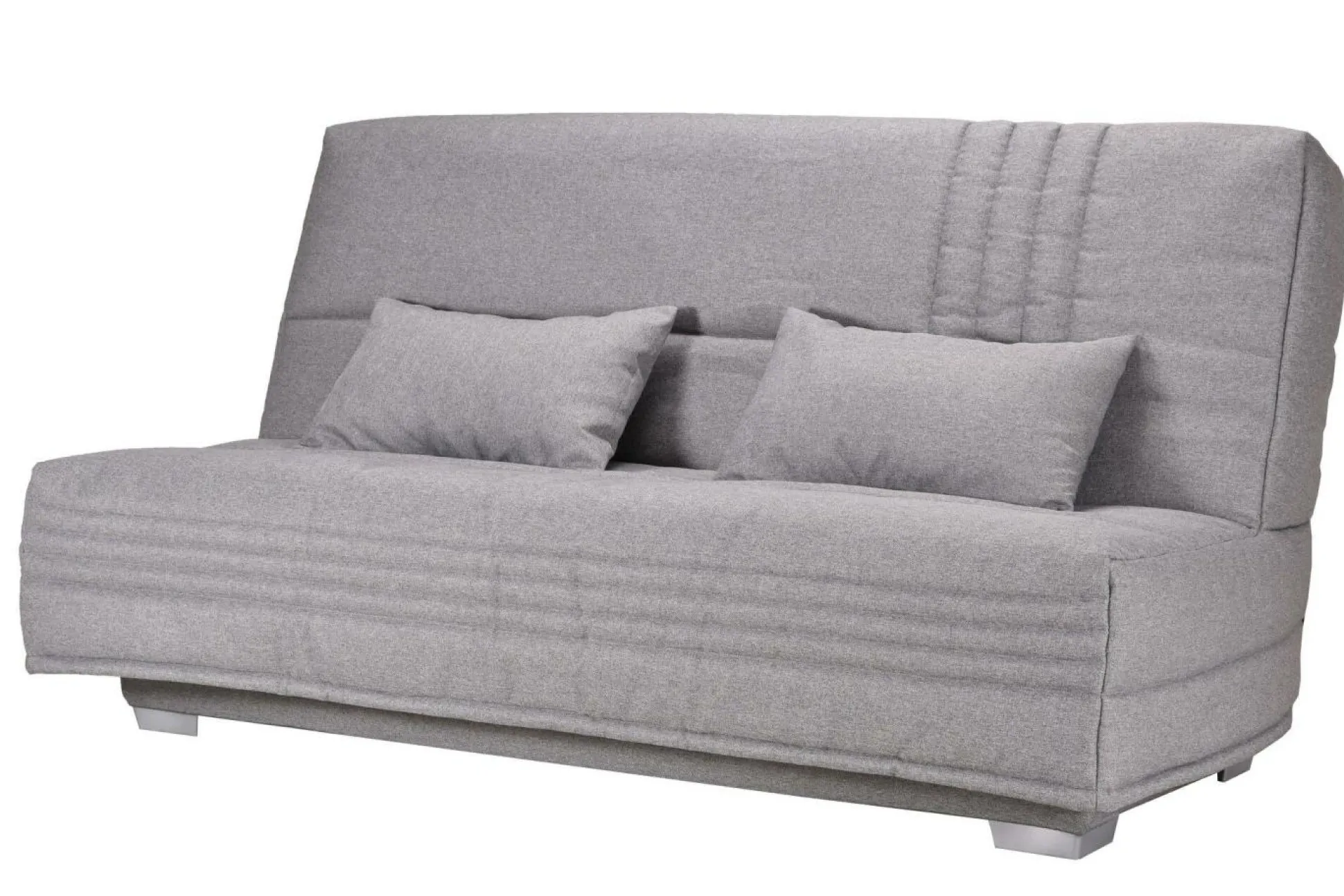 Canapé clic-clac tissu matelas 17 cm Genay - Gris Clair