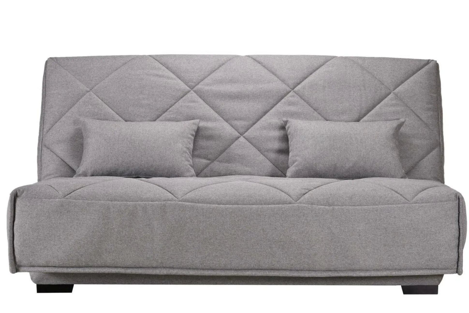 Canapé clic-clac tissu matelas Bultex 15 cm Gina - Gris Clair