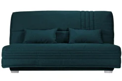 Canapé clic-clac tissu matelas 17 cm Genay - Bleu Marine