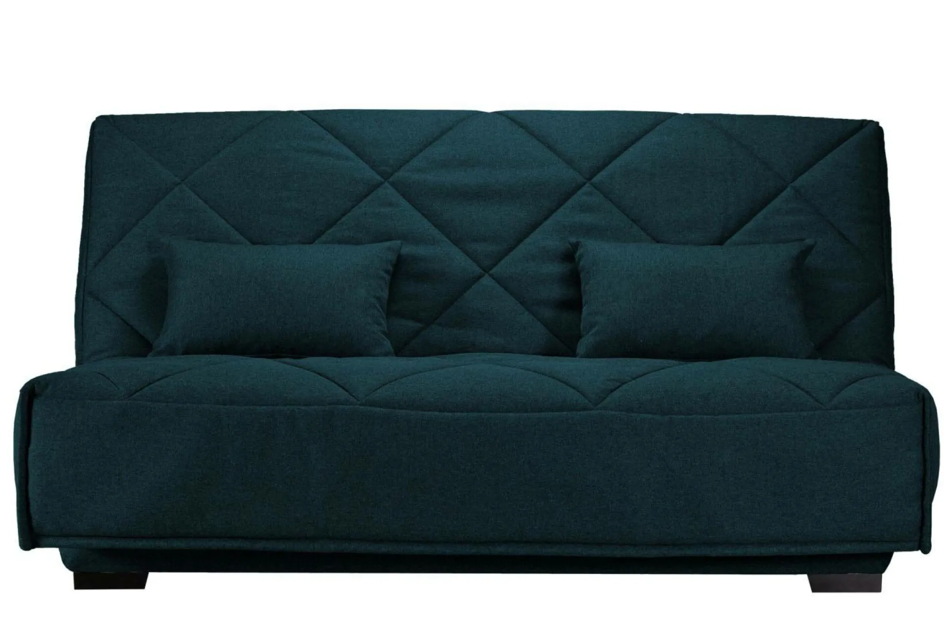 Canapé clic-clac tissu matelas Bultex 15 cm Gina - Bleu Marine