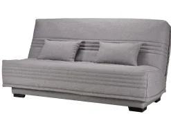 Canapé clic-clac tissu matelas 17 cm Guidel - Gris Clair