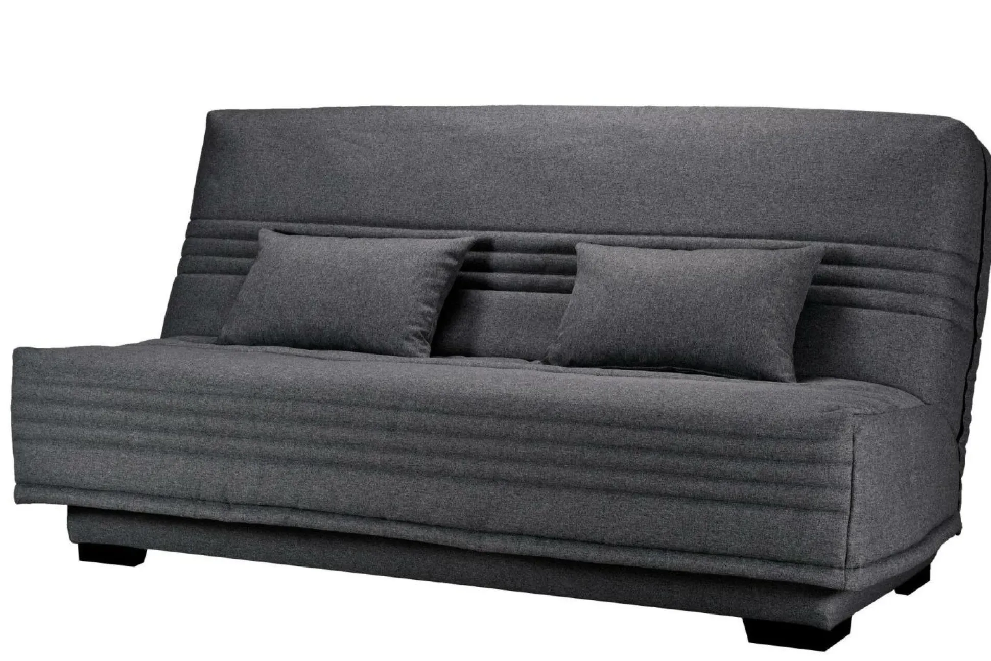 Canapé clic-clac tissu matelas 17 cm Guidel - Gris Foncé