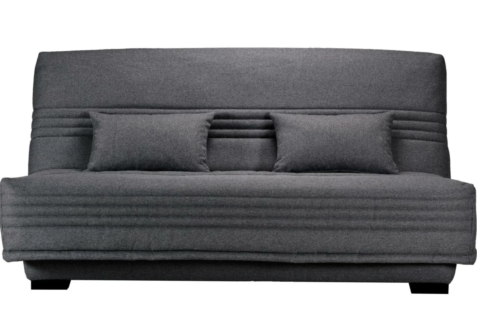 Canapé clic-clac tissu matelas 17 cm Guidel - Gris Foncé