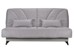 Canapé clic-clac tissu matelas Bultex 14 cm Gipsy - Gris Clair