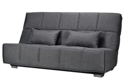 Canapé clic-clac tissu matelas Bultex 14 cm Gizia - Gris Foncé - 140 x 190 cm