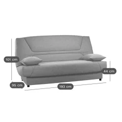 Canapé clic-clac tissu matelas 13 cm Garance - Gris Foncé