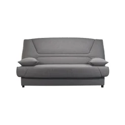 Canapé clic-clac tissu matelas 13 cm Garance - Gris Clair
