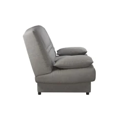 Canapé clic-clac tissu matelas 13 cm Garance - Gris Clair