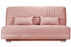 Canapé clic-clac tissu matelas 17 cm Genay - Rose