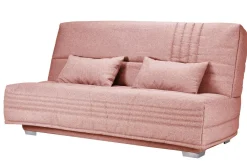 Canapé clic-clac tissu matelas 17 cm Genay - Rose