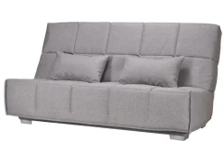 Canapé clic-clac tissu matelas Bultex 14 cm Gizia - Gris Clair - 130 x 190 cm