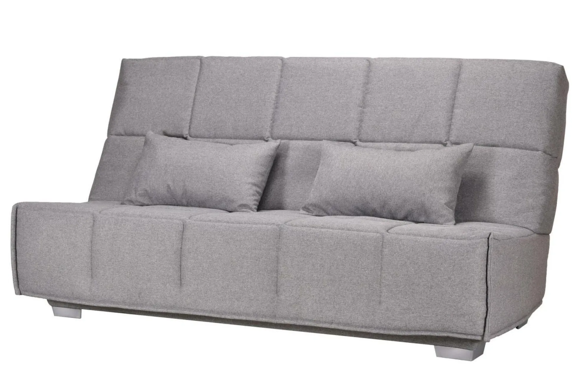 Canapé clic-clac tissu matelas Bultex 14 cm Gizia - Gris Clair - 130 x 190 cm