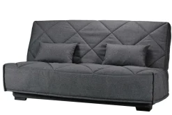 Canapé clic-clac tissu matelas Bultex 15 cm Gina - Gris Foncé
