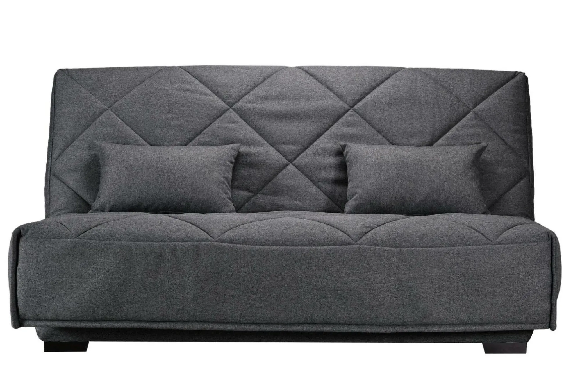 Canapé clic-clac tissu matelas Bultex 15 cm Gina - Gris Foncé