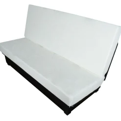 Canapé clic-clac velours matelas 15 cm Oriane - Gris - Matelas mousse HR