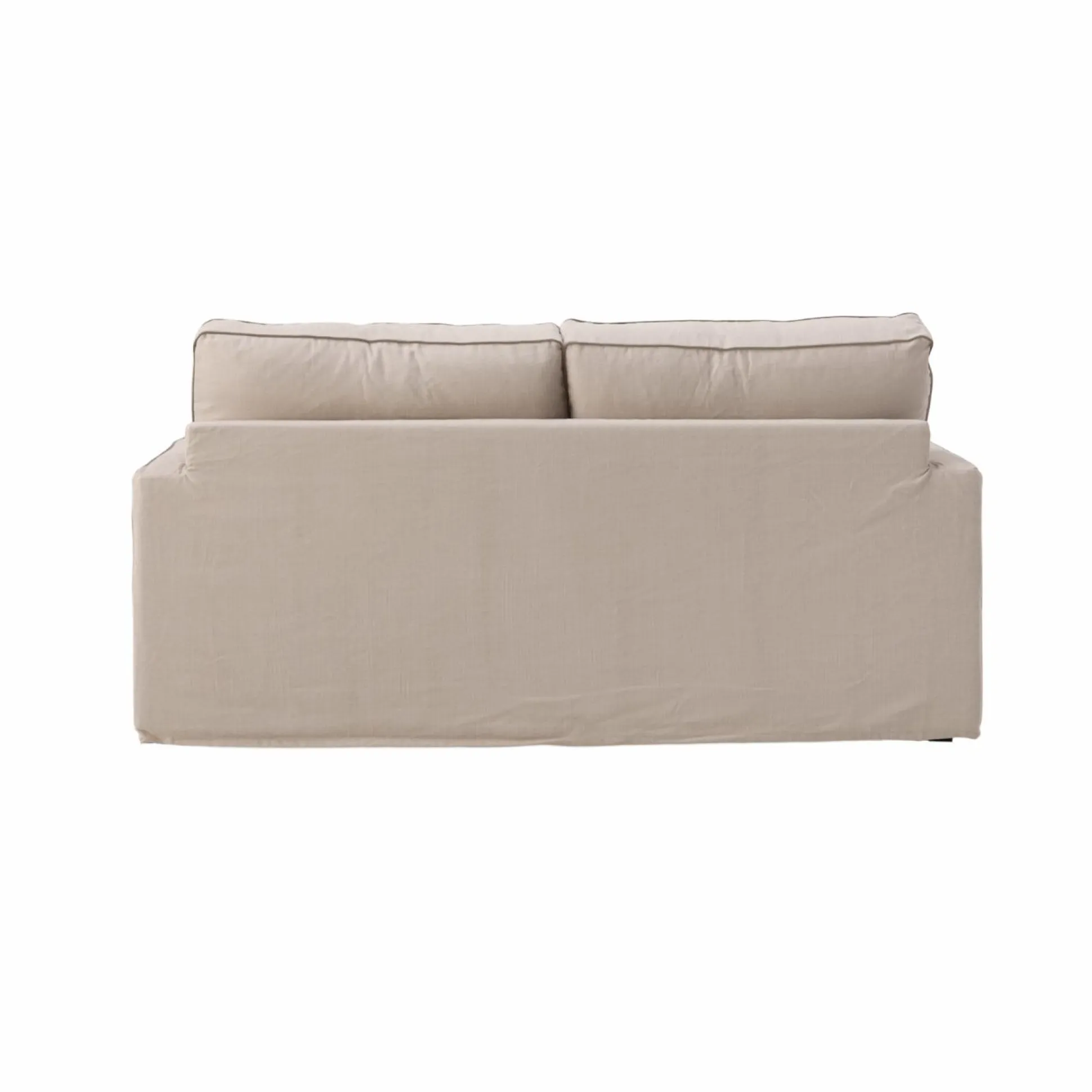 Canapé convertible coton/lin déhoussable Margot - Beige/Taupe - 3 places