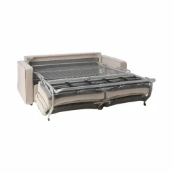 Canapé convertible coton/lin déhoussable Margot - Beige/Taupe - 3 places