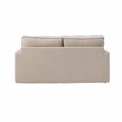 Canapé convertible coton/lin déhoussable Margot - Beige/Anthracite - 3 places