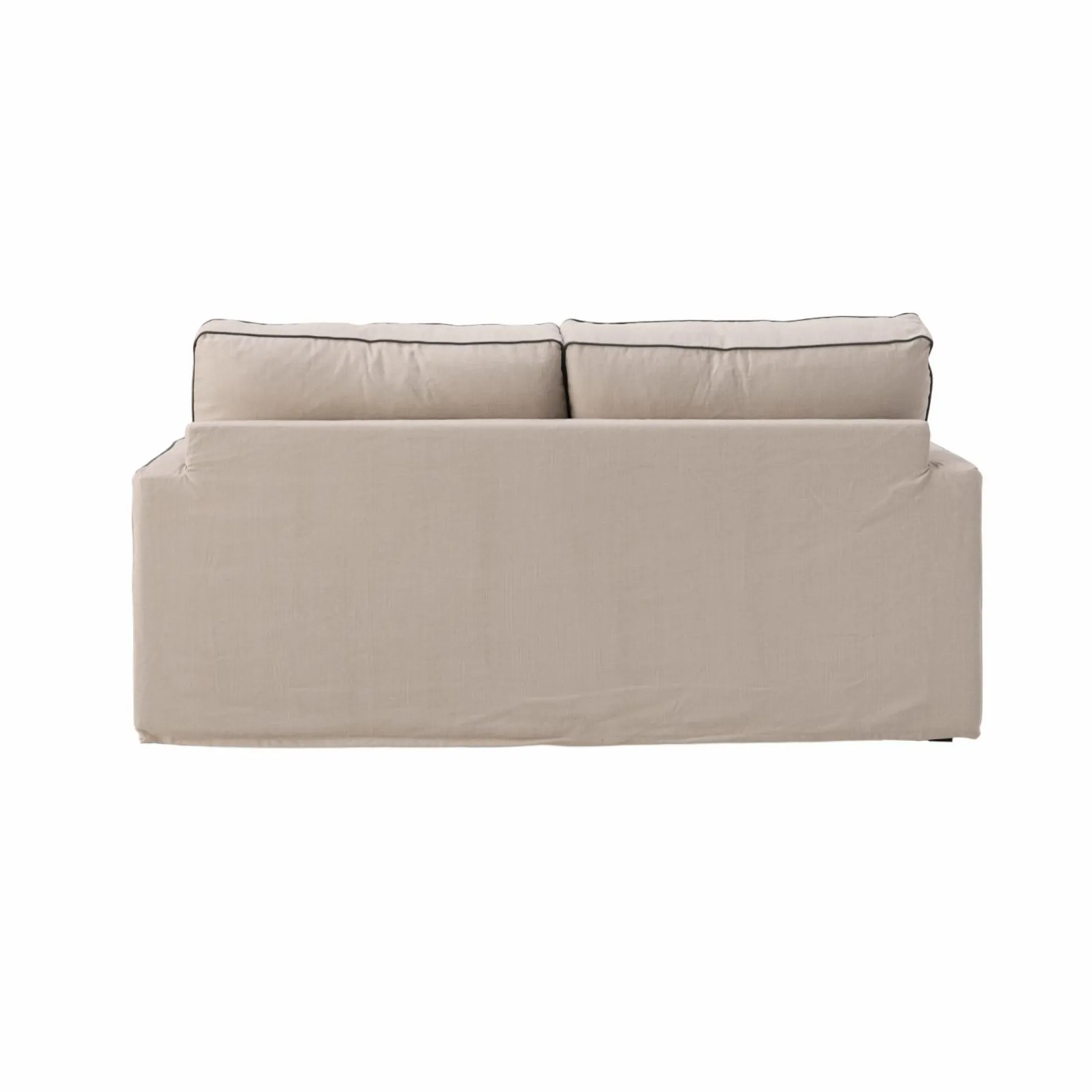 Canapé convertible coton/lin déhoussable Margot - Beige/Anthracite - 3 places