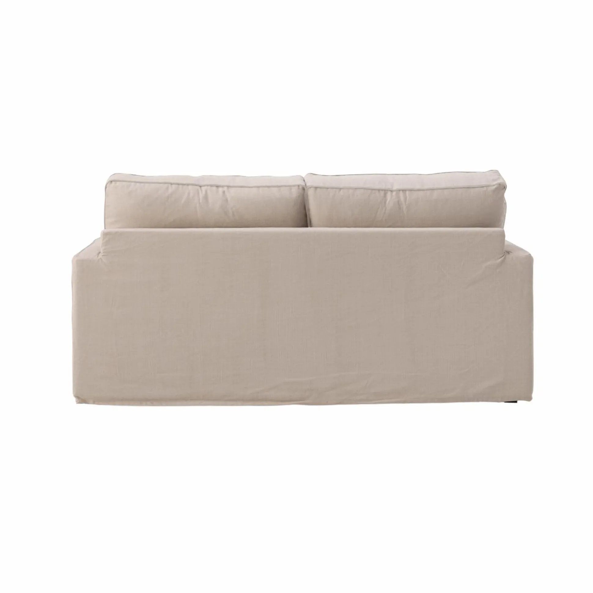Canapé convertible coton/lin déhoussable Margot - Beige/Beige - 3 places