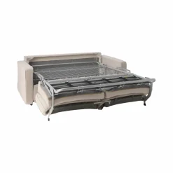 Canapé convertible coton/lin déhoussable Margot - Beige/Beige - 3 places