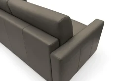 Canapé convertible cuir Aubin - Chocolat - 3 places