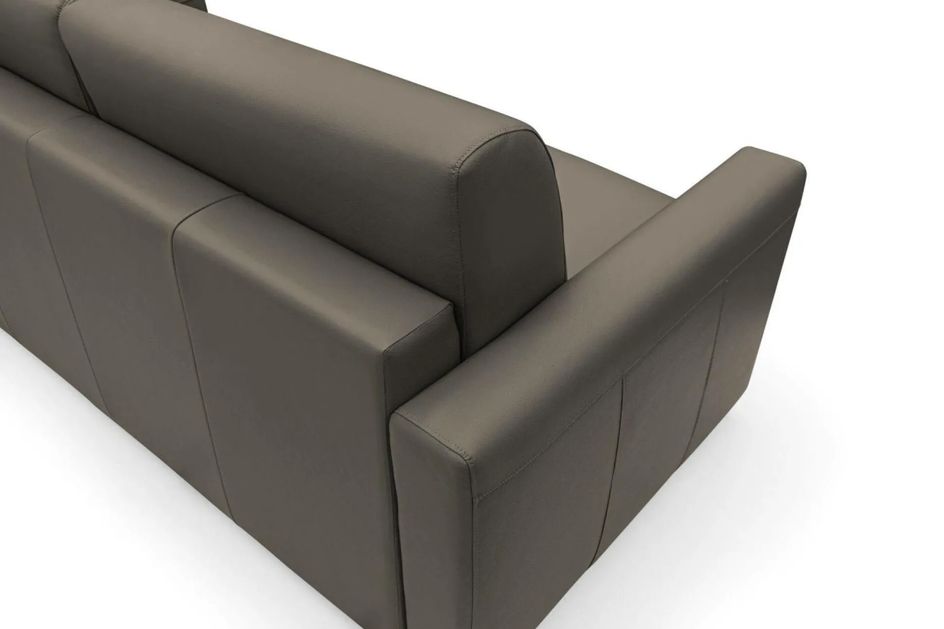 Canapé convertible cuir Aubin - Chocolat - 3 places