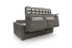 Canapé convertible cuir Aubin - Chocolat - 3 places