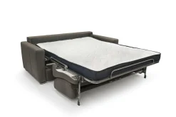 Canapé convertible cuir Aubin - Chocolat - 3 places