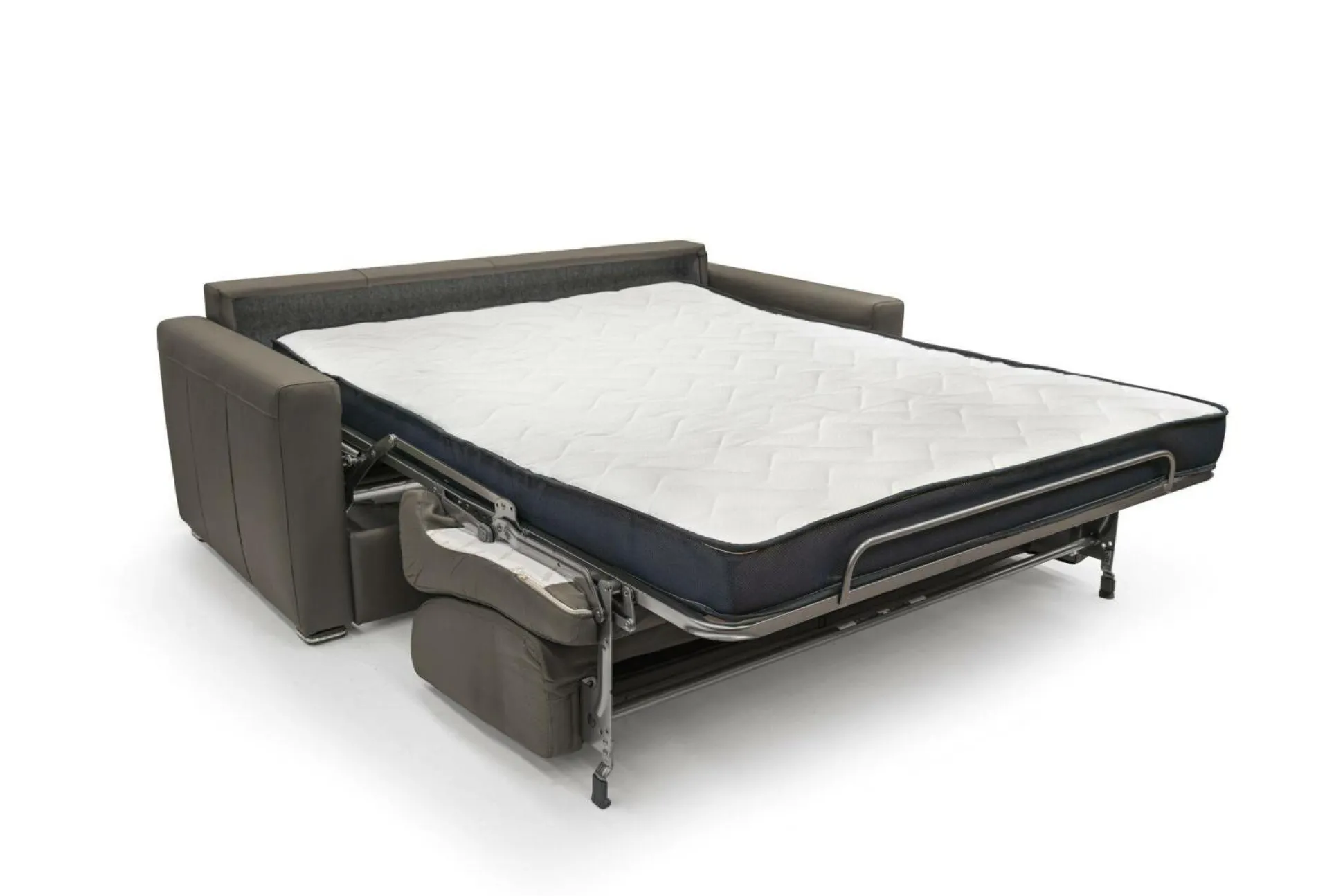 Canapé convertible cuir Aubin - Chocolat - 3 places