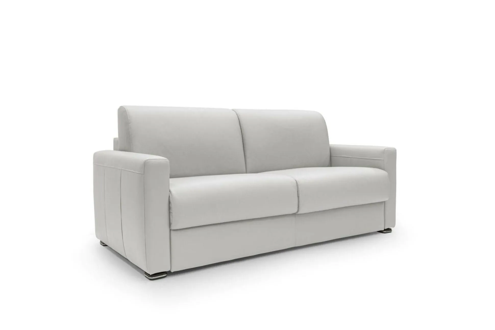 Canapé convertible cuir Aubin - Blanc - Grand 3 places