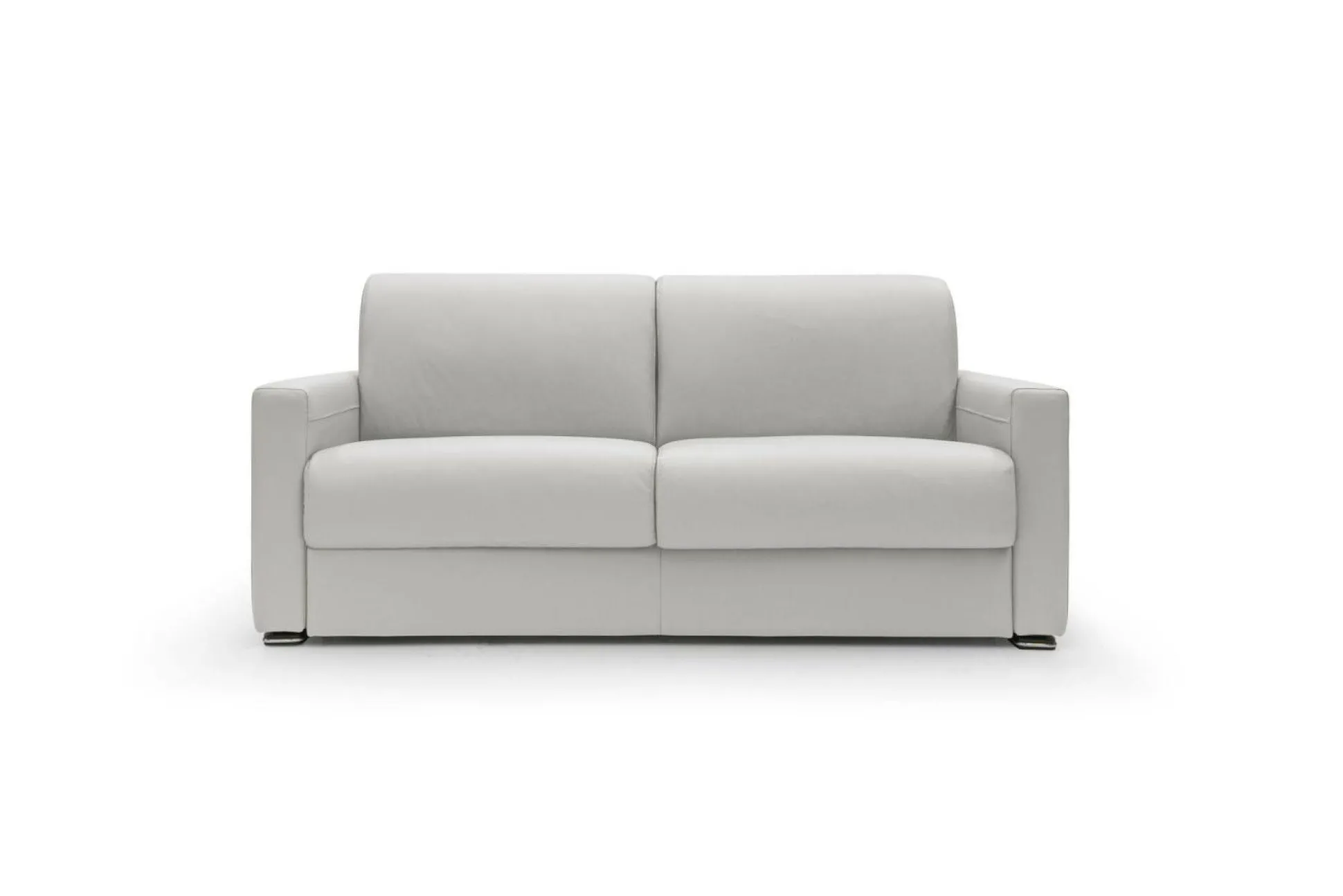 Canapé convertible cuir Aubin - Blanc - Grand 3 places