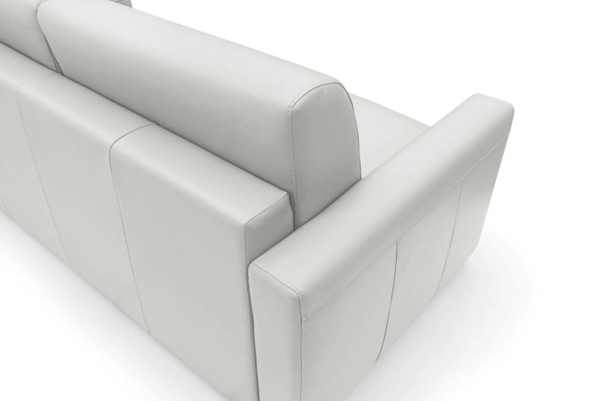 Canapé convertible cuir Aubin - Blanc - Grand 3 places