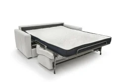 Canapé convertible cuir Aubin - Blanc - Grand 3 places