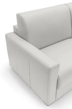 Canapé convertible cuir Aubin - Blanc - Grand 3 places