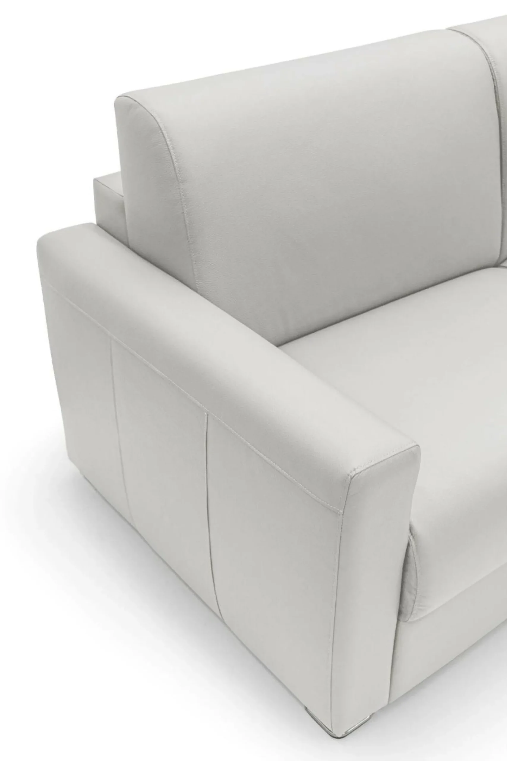 Canapé convertible cuir Aubin - Blanc - Grand 3 places