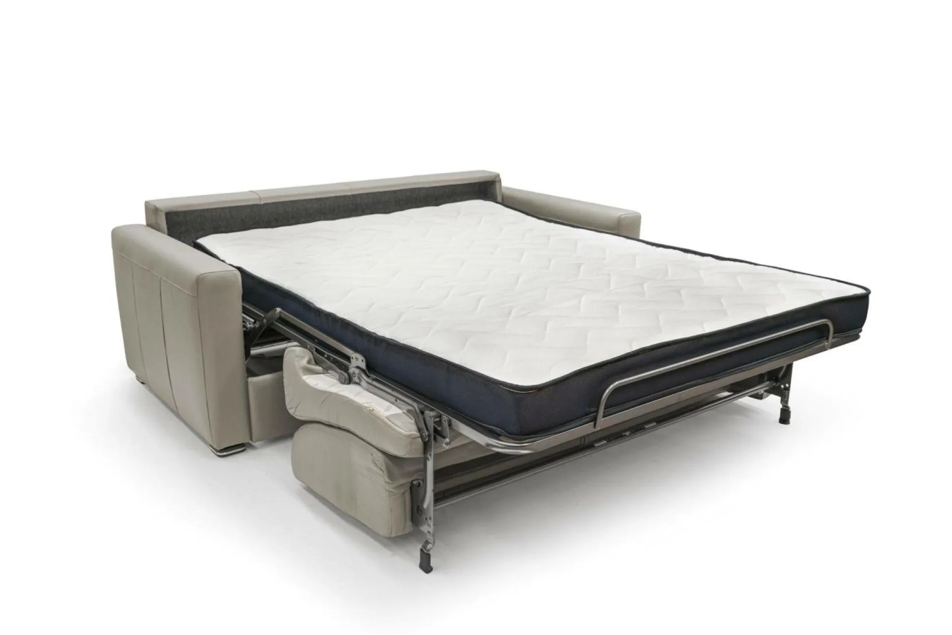 Canapé convertible cuir Aubin - Cappuccino - Grand 2 places