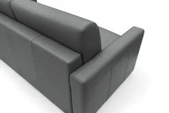 Canapé convertible cuir Aubin - Anthracite - 3 places