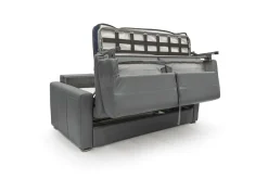 Canapé convertible cuir Aubin - Anthracite - 3 places