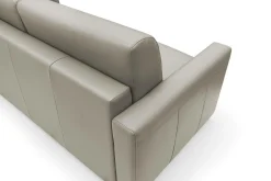 Canapé convertible cuir Aubin - Cappuccino - Grand 3 places