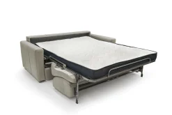 Canapé convertible cuir Aubin - Cappuccino - Grand 3 places