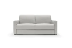 Canapé convertible cuir Aubin - Blanc - 3 places