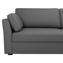 Canapé convertible tissu coton déhoussable Marbella - Gris - 4 places