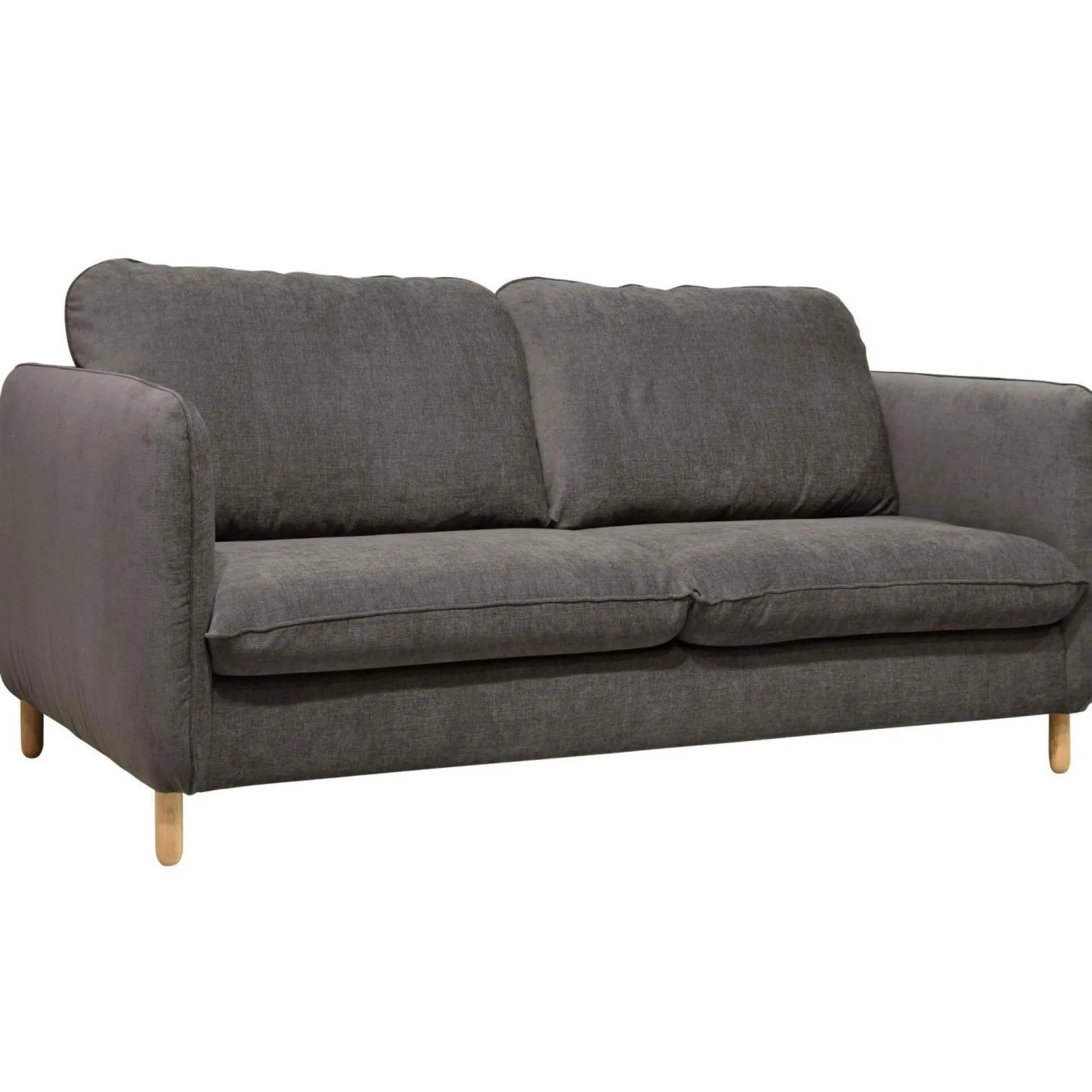 Canapé convertible tissu chenillé Portimo - Gris Foncé